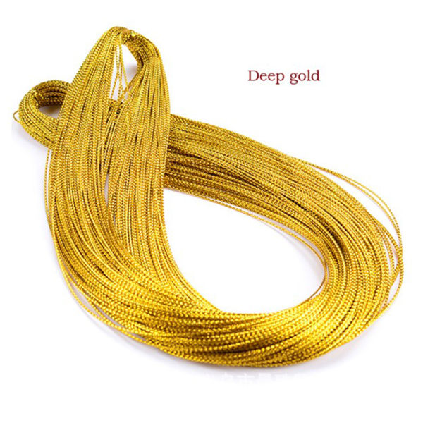 100m rep Guld Silver Sladd Presentförpackning String Metallic Jewel Light gold