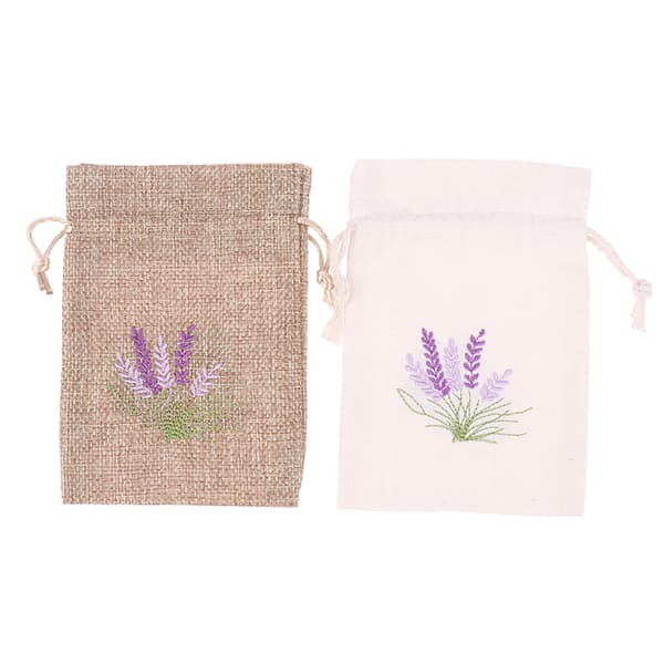 1st lavendelpåsar Torrblommaarompåsar Broderi lavendel Brown