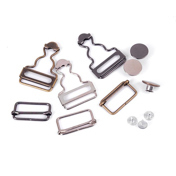 1 sets haklappsbyxor med wire wear button metall knapp gördel denim L