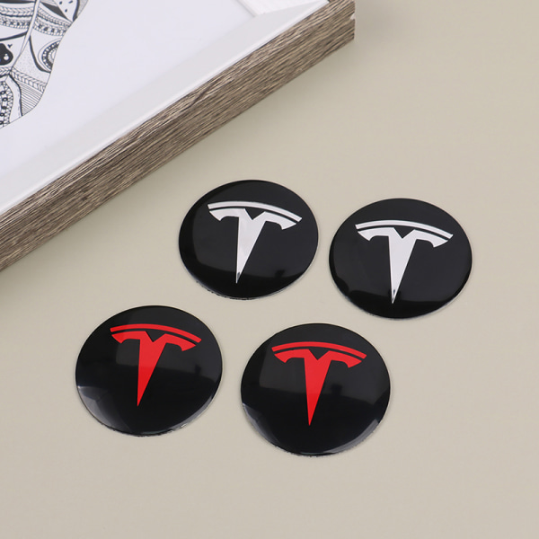 4st Hjul Center Hub Cap Kit för Tesla Model 3 Y Tesla Accesso Red