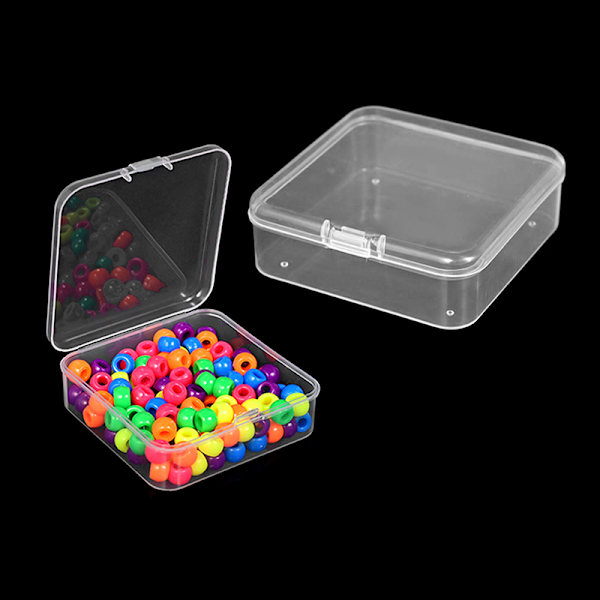 Mini Box Square Clear Örhängen Ringar Pärlor Smycken case