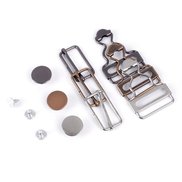 1 sets haklappsbyxor med wire wear button metall knapp gördel denim L