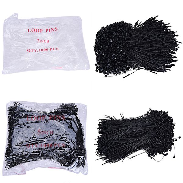 1000 st/lot Loop Plastic Tag Bands Fästelement Säkerhet Loop Snap Clear 7