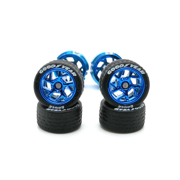 1 set 11 mm 1/64 lättmetallfälgar Avtagbara vågiga däck UV Electro E1