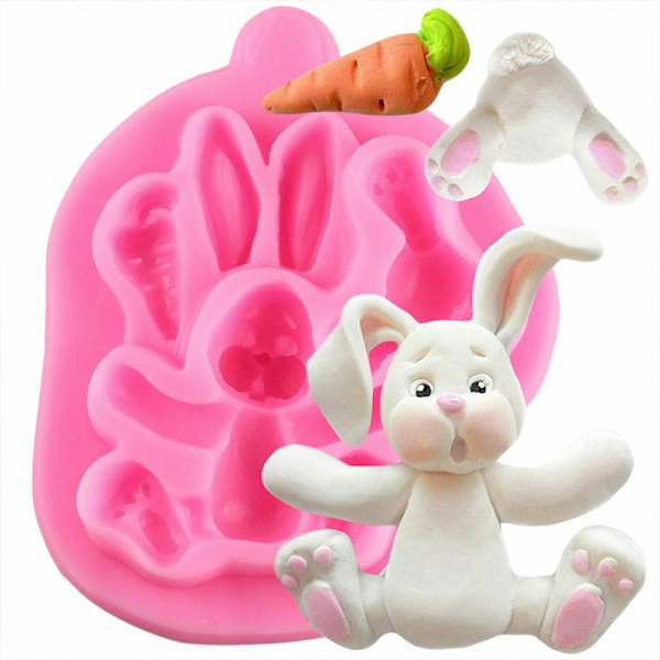 3D Easter Bunny Silikon Molds Cupcake Tools S