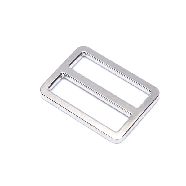 Rektangel metall Tri Glide ryggsäck Strap Juster väska Spänne Webb Silver 1.9cm
