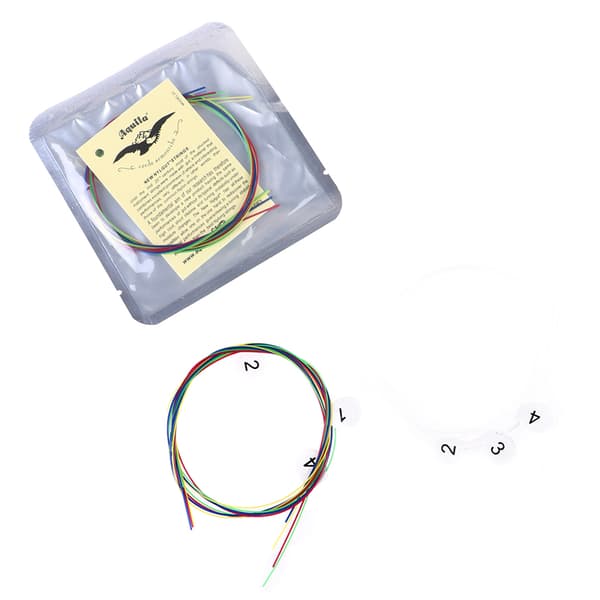 4 ST Ukulele gitarrsträngar Färgglada nylon för set White--Bulk pack
