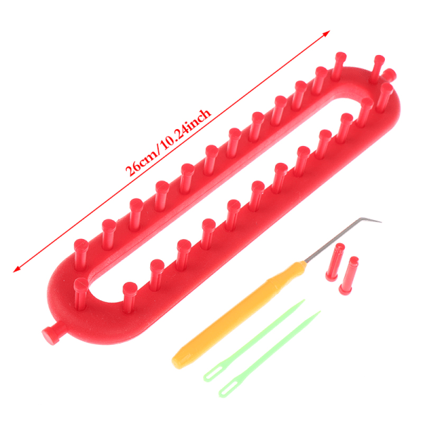 Rektangelhalsduk Stickvävsset Set Syscarfs DIY Craft Red