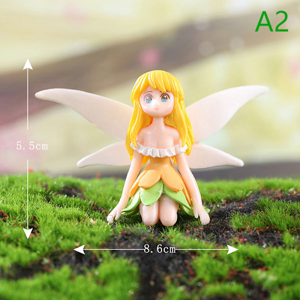 Mikro landskap trädgård prydnader Flower Fairy Cake Skrivbord Decorat Yellow