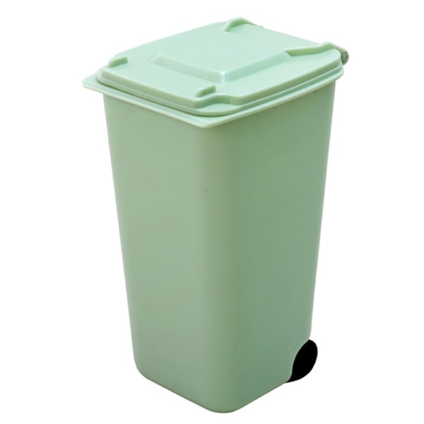 Mini Desktop Kattsand Trash Liten Bordsskiva Trashbox Skrivbordsport Green
