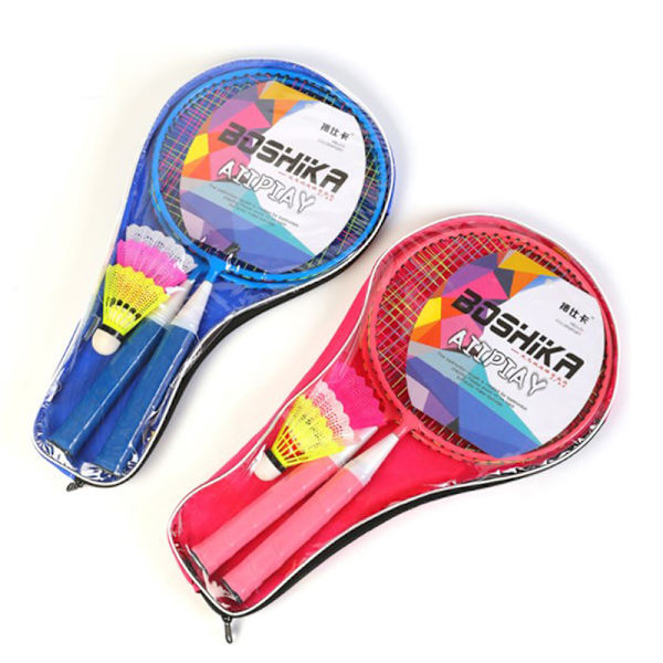 1 Par Barn Badmintonracketar Set Sportspelleksak Barn Pink
