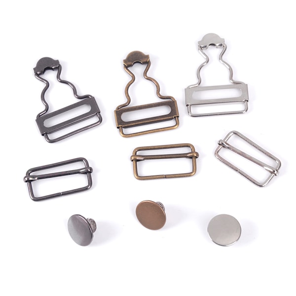 1 sets haklappsbyxor med wire wear button metall knapp gördel denim L