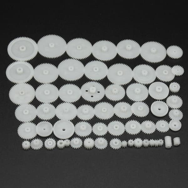58st/ set Gör-det-själv-modell Motorväxelsats 0,5 Modulus Plastic Gear Pac