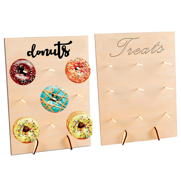 WoodenWall Håller Donut Boards Stand Hängande DonutsBord Bröllop H
