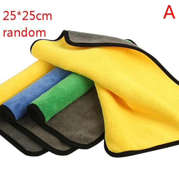 Dubbelsidig tjock handduk korallfleece superabsorberande handduksbil A 25*25cm