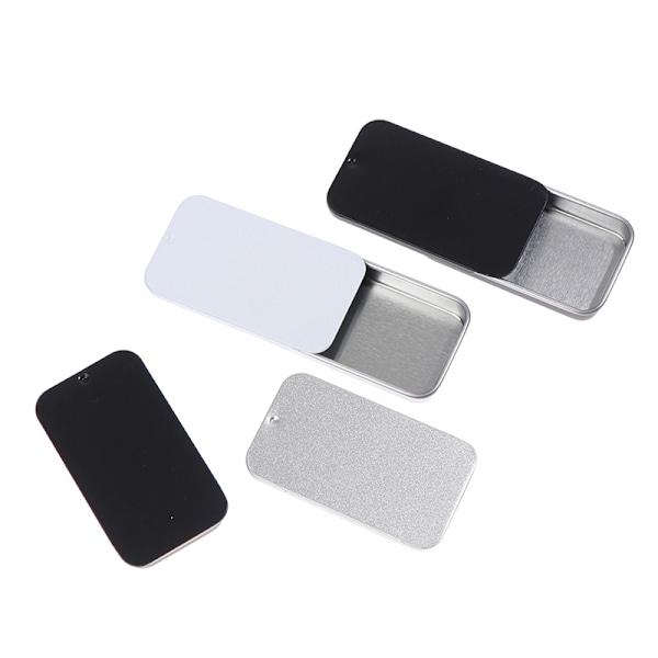 2st plåt liten push-pull box solid balsambox metallförpackning 6（Black 80*34*10mm）