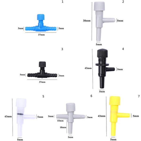 5st Tankvolymkontroll syreventil Akvariumluftregulator Fl 5(white)
