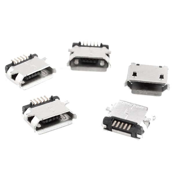 20 st Micro USB Typ B hona 5-stifts uttag 180 SMD Lödning D