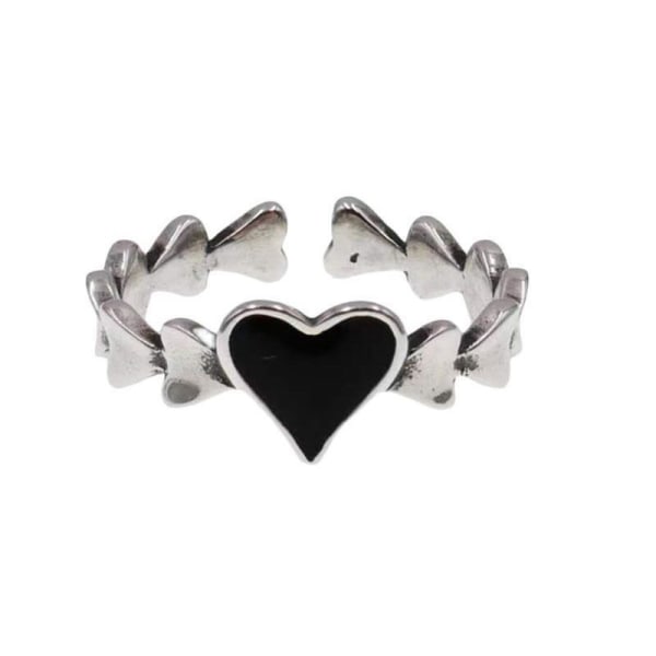 2ST Vintage Heart Ring Love Finger Rings Set för kvinnor par