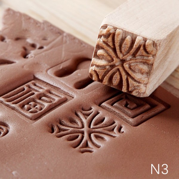 Handsnidade trästämplar Träsigilltryck DIY Clay Keramik P