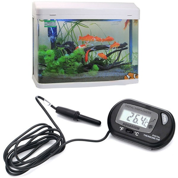 1st Digital LCD Fish Tank Termometer Aquarium Probe Vattentemp Black