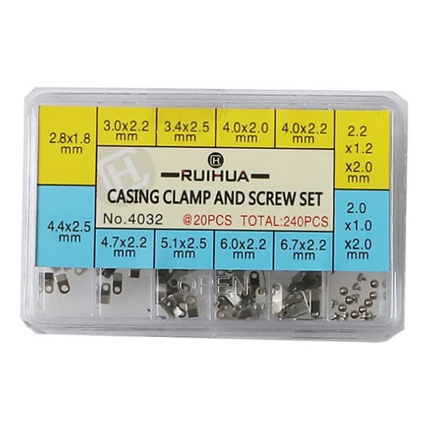 240st 10 Storlek Watch Movement Case Clamp Fixing Adapter Säker