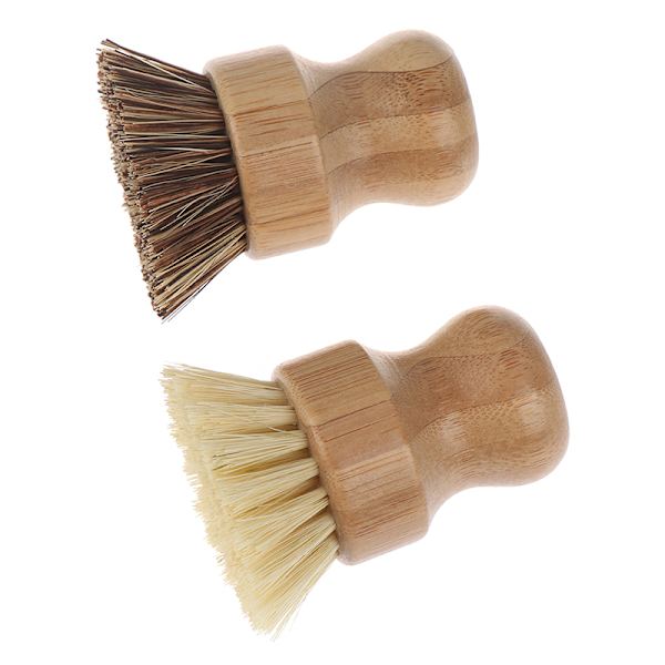 Köksrengöringsborste Sisal Palm Bambu Kortskaft Disk Brus A