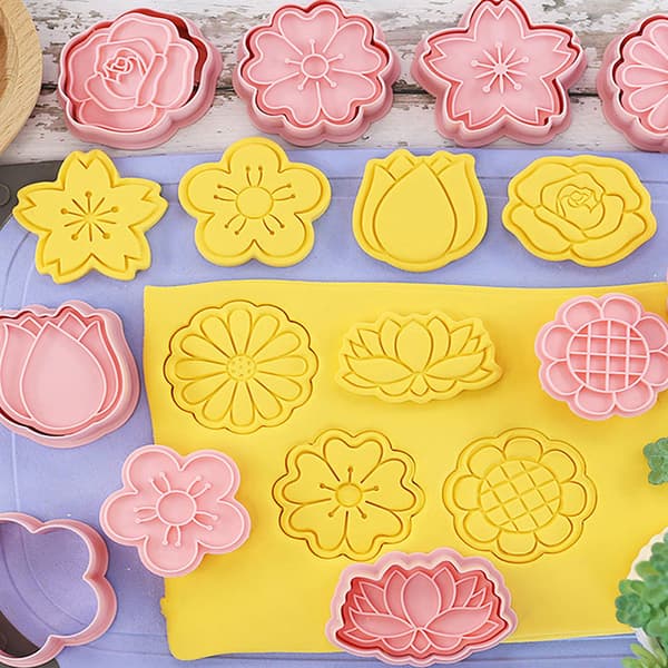 8 st Blomform Cookie ters 3D Plast Form Cookie St