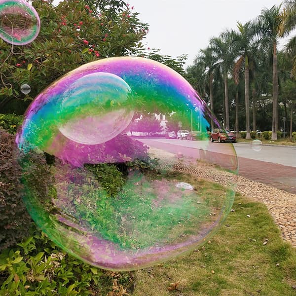 1Set Dubbelpolig Bubbelrep Färg Giant Bubble Circle Blåser Yellow