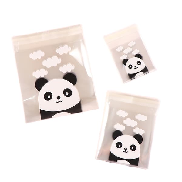 100st/pack Panda Dekoration Självhäftande kakpåse Bröllop S