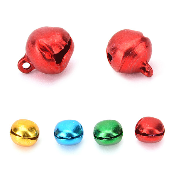 100 st/ set Små Jingle Bells Färgglada lösa pärlor dekoration 12