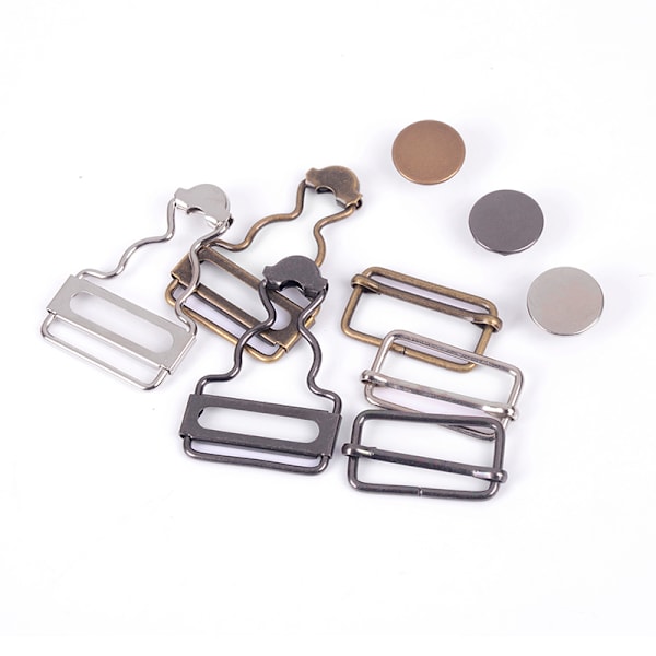 1 sets haklappsbyxor med wire wear button metall knapp gördel denim L