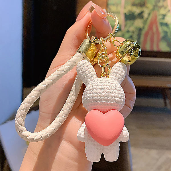 Peach Heart Woven Love Key Cha. Par Skolväska Bilnyckel Cha A3