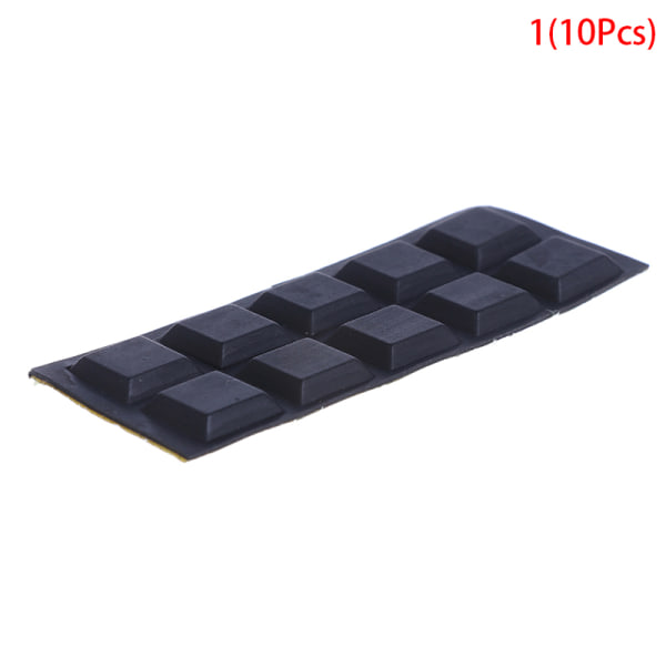 40st fyrkantiga gummifötter självhäftande stötfångare Dörr Buffer Stop 1(12.7*12.7*3 10Pcs)