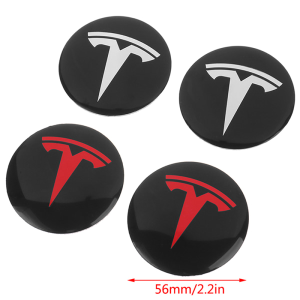 4st Hjul Center Hub Cap Kit för Tesla Model 3 Y Tesla Accesso Red