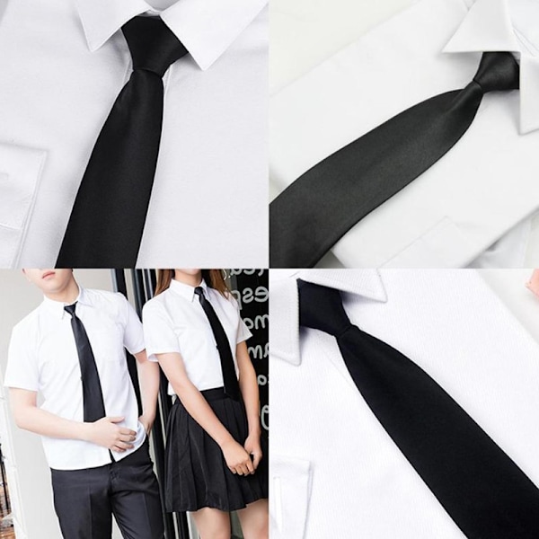 Svart Clip On Herr Slips Säkerhetsslipsar För män Kvinnor Unisex Tie Cl black