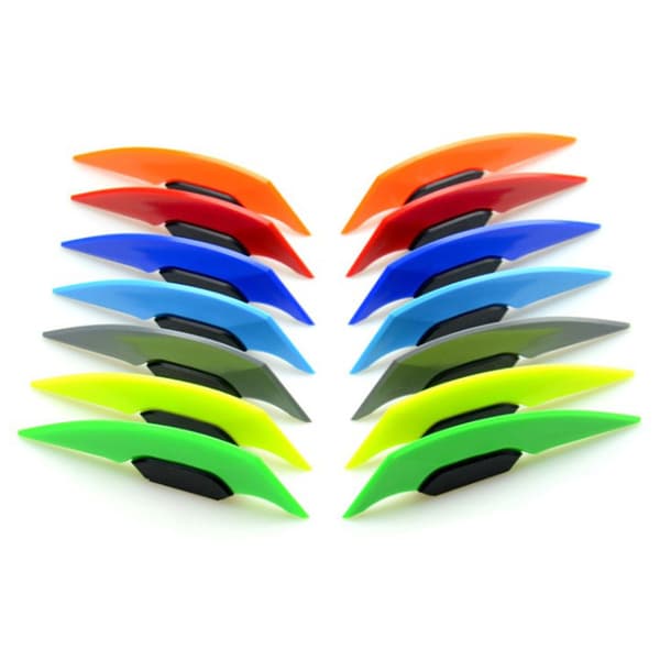 1Par Universal Motorcykel Winglet Aerodynamisk Spoiler Dynamic Light blue