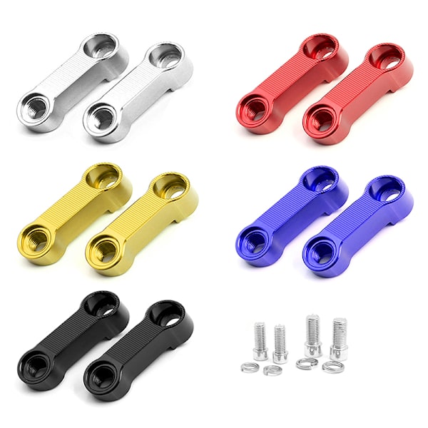 2PCS Motorcykel Backspeglar Extension Riser Extend Adapter Black