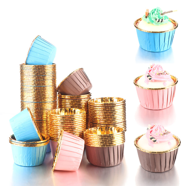 50st/förpackning Cupcake Liner Cake Wrappers Bakformsfat Case Cak A