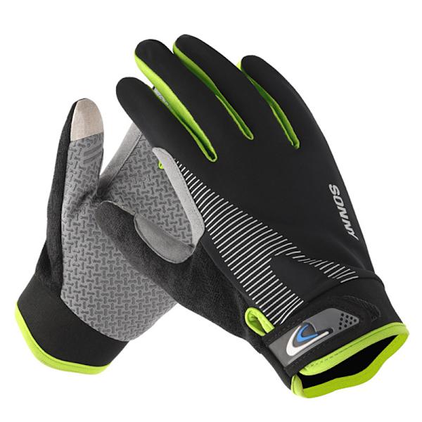 Unisex Cykelhandske Full Finger Touch Andningsbar cykling Gray