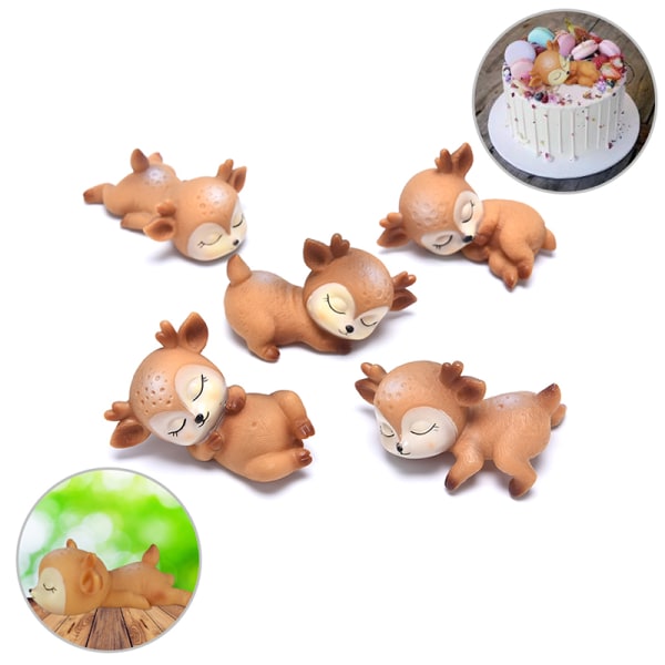 e Sleeping Baby Deer Cake Dessert Fondant Cartoon Dekoration Till Cute