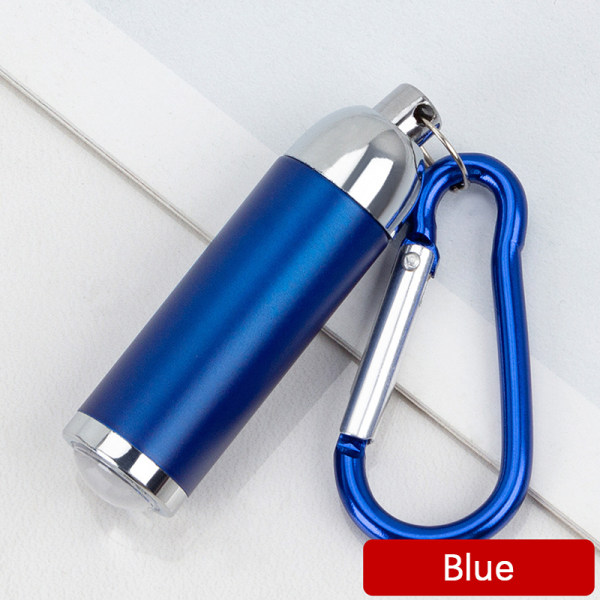 Mini LED ficklampa Torch Keychain Nyckelring Ultra Bright Portabl Blue