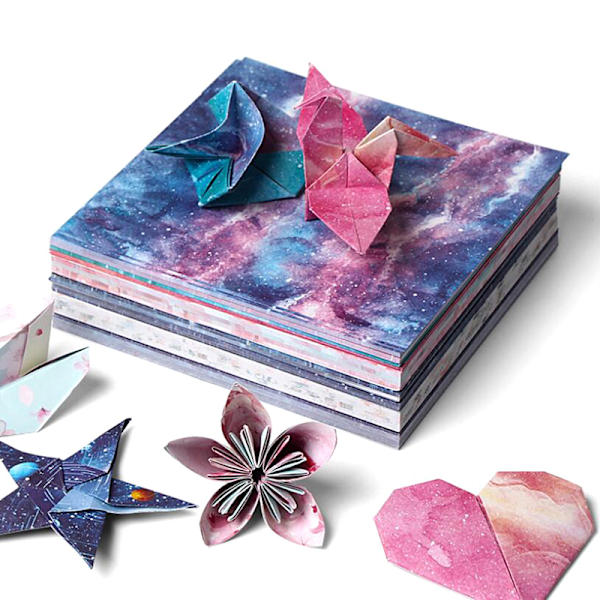 60/65 st Space Star Flower Origami Paper Dubbelsidig Vikning D C:60Pcs