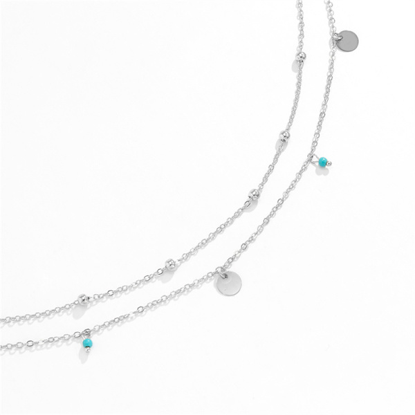 Sommar Multilayer midja pärlor Dammode paljetter Magkedja Silver