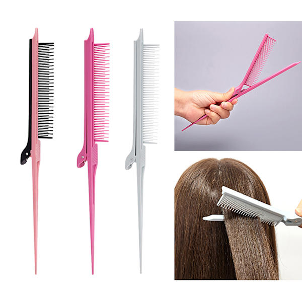 Point-tail Highlight Comb Point-tail Plastic Comb Hair Salon Co Rose red