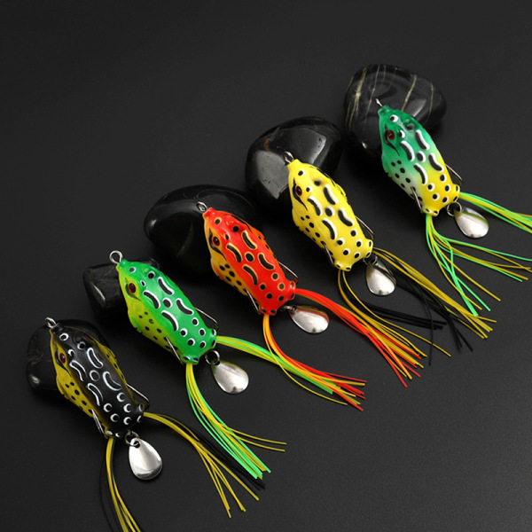 1st 10G 3D Eyes Frog Lure Mjukt Tubebete Plast Fiskedrag w Red