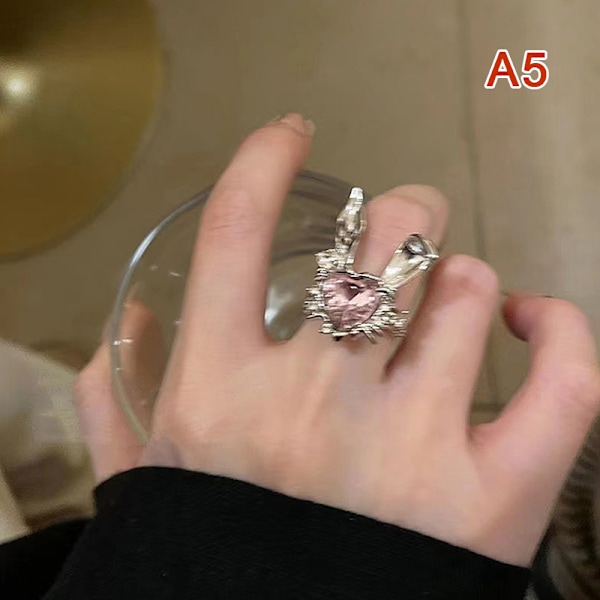 Black Cat Monster Ring för kvinnor Roliga Big Eye tecknade par R A5