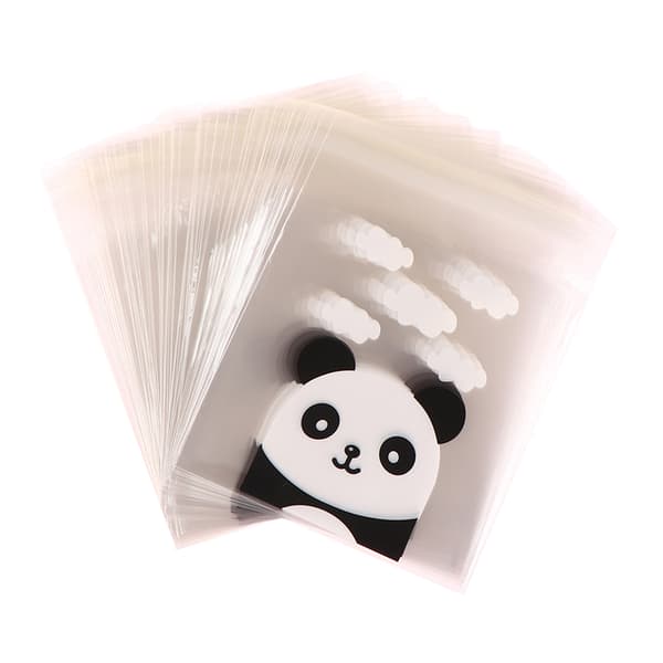 100st/pack Panda Dekoration Självhäftande kakpåse Bröllop S