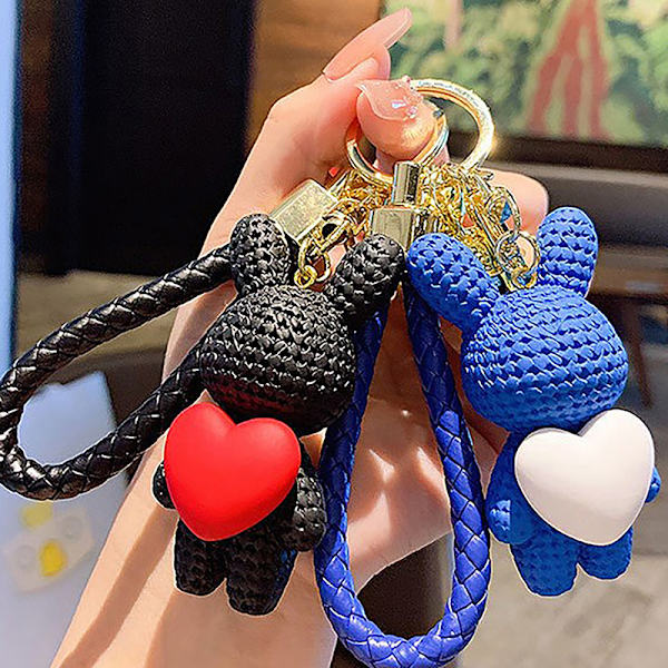 Peach Heart Woven Love Key Cha. Par Skolväska Bilnyckel Cha A3