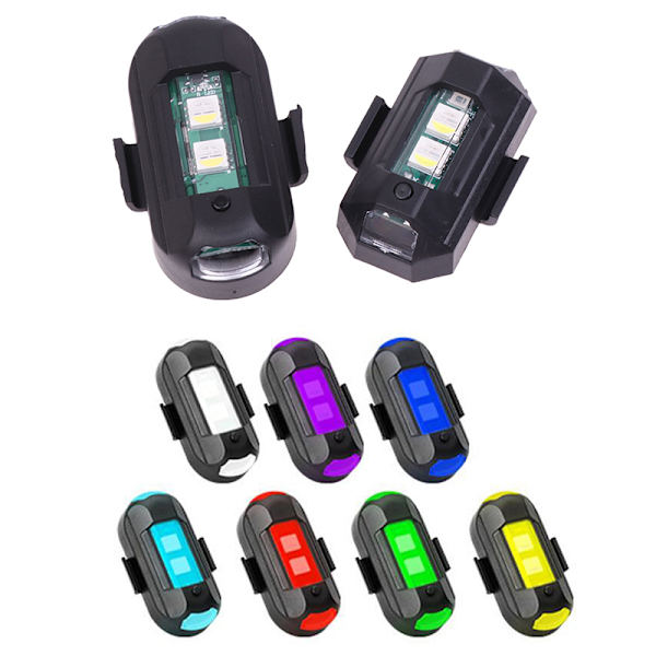 7 färger Drone Strobe Light USB LED Anti-Collision Bike Tail Mi 1(no magnet)